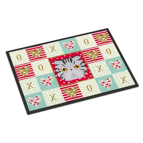 Carolines Treasures 18 x 27 in. Foldex Exotic Fold Cat Love Indoor or Outdoor Mat CK5118MAT - main